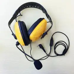 Honghuismart желтый цвет модные шумоподавления наушников K plug 2 булавки микрофон для Kenwood, linton baofeng, Puxing walkie talkie
