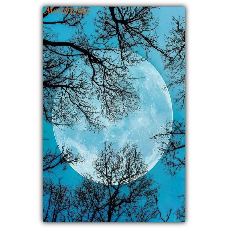 

5D mosaic diamond pattern embroidery diamond paint DIY cross stitch moon forest landscape filled with diamond home decoration