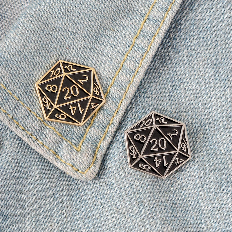 

New Dark Geometric Digital Brooch Black Magic Cubic Brooch Personality Geometric Triangle 3D Digital Cube Game Scorpion Child Fu