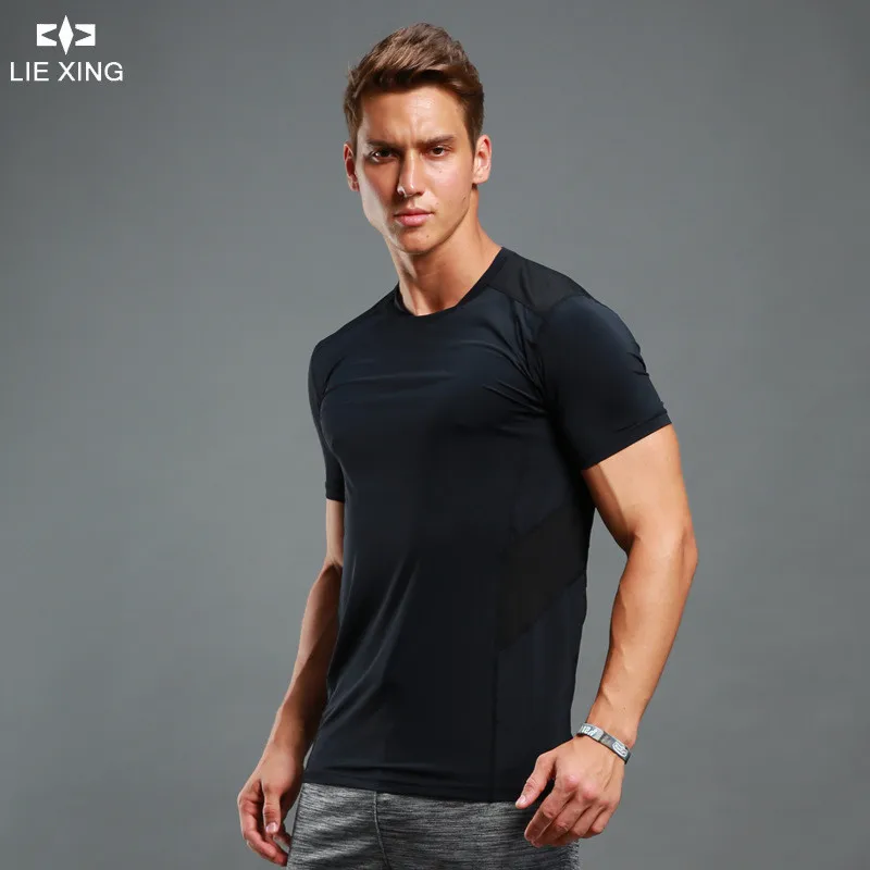 Slim Fit футболки быстросохнущие фитнес-Короткие рукава быстро сохнет одежда