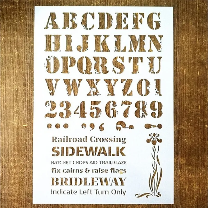 A4 Size DIY Craft Letter Pattern Stencil Template For Wall Painting Scrapbooking Stamping Photo Album Decor Embossing Paper Card A4 Size DIY Craft Letter Pattern Stencil Template For Wall Painting Scrapbooking Stamping Photo Album Decor Embossing Paper Card