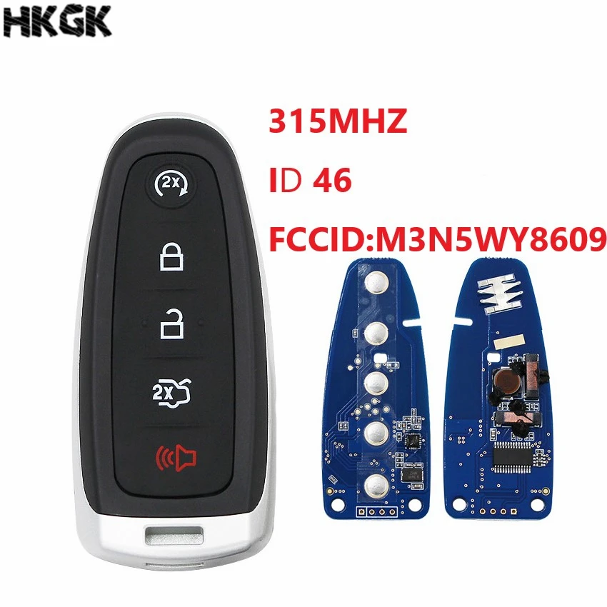 4-1-5-Button-Remote-Smart-Prox-Key-Transmitter-Car-Key-315Mhz-ID46-Chip-for-Ford
