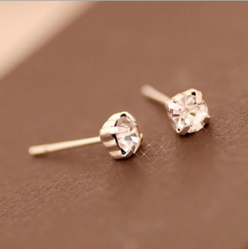 

2018 New Bling Crystal Stainless Steel Push Back Earrings Music Earring Girl Jewelry Handmade Women Wedding