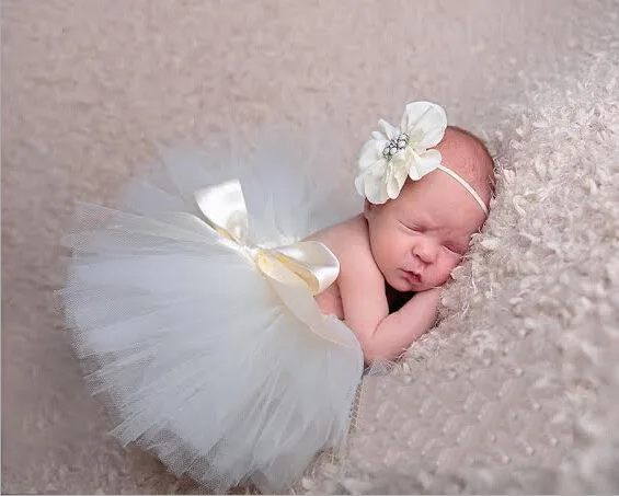 

foreign trade new baby TUTU skirt + flower Headband 2 piece set ,NEWBORN Photography Props clothes 0-1M or 3-4M