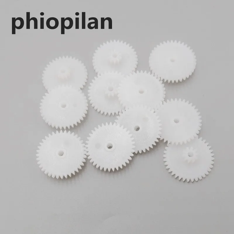 

100pcs 3610-2B 36T 10T 0.5m 36102B dia=2.05mm Modulus Plastic Gear Double Layers 2mm Shaft Loose Fitting Toy DIY Gear Wheel