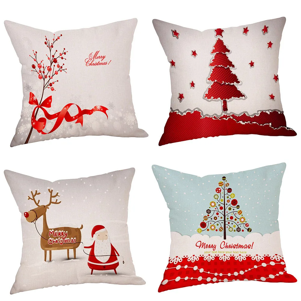 4Pcs/Set Christmas cushion Cover decorative New Year's pillow case