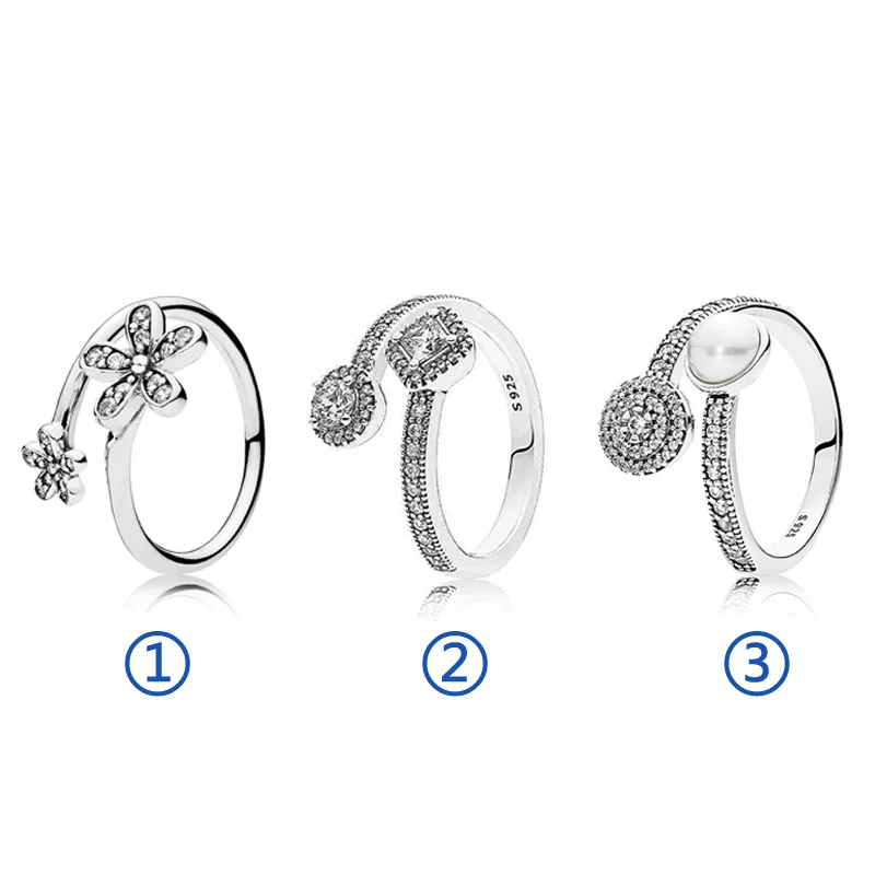 

30% 925 Silver Abstract Elegance Luminous Glow Rings With Crystal For Women Wedding Party Gift Fine Europe Jewelry
