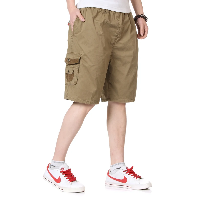 Summer Man Casual Short Knee Length Cotton Shorts Men Elastic Band ...