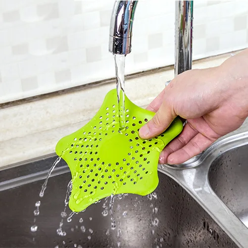 2017-New-kitchen-silicone-five-pointed-star-sink-filter-bathroom-sucker-floor-drains-shower-hair-sewer