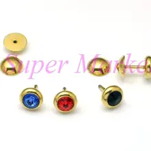 Новое Поступление Золотые серьги-гвоздики для ногтей камни-сателлиты 8 мм 20 видов цветов 16 г шарики поощрительный подарок штанга гантельного типа Титан