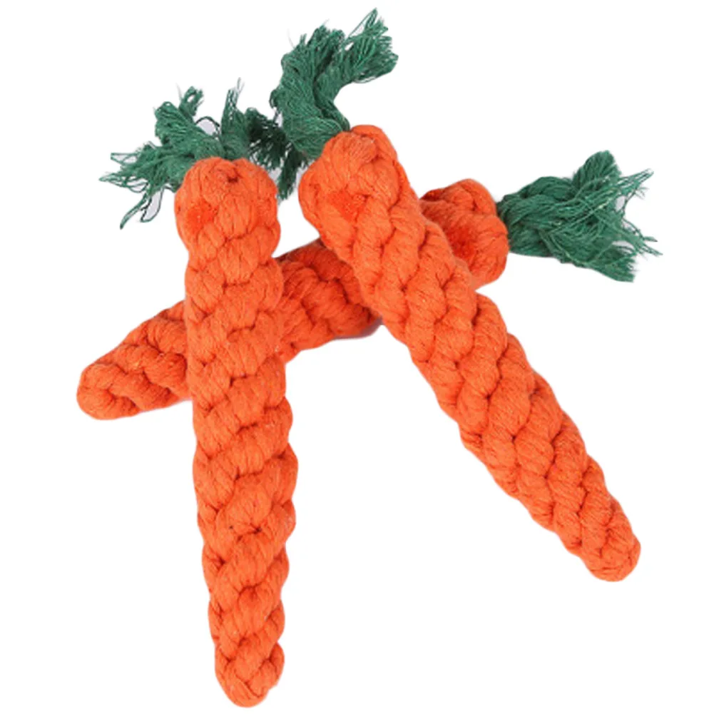 2018 24cm Carrot Shaped Knot Ropes Pet Dog Toys Chew Cat Toy Safe Toys