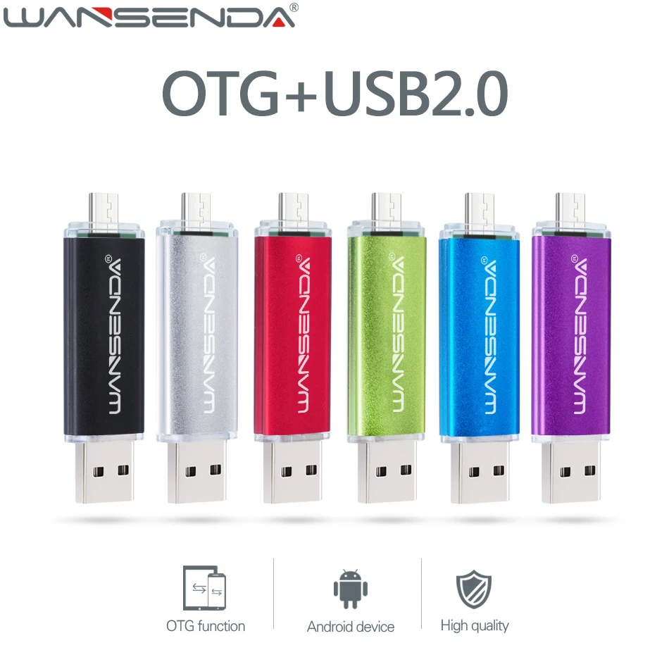 New Wansenda OTG Pen drive 16GB USB Flash Drive 64GB usb stick 32GB 8GB usb 2.0 pendrive 4GB usb flash memory stick for phones