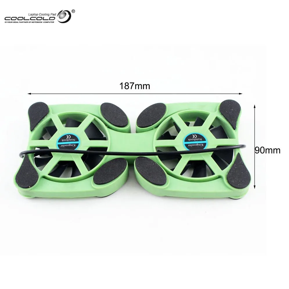 

COOLCOLD USB Double Fans Port Mini Portable Octopus Notebook Fan Cooler Cooling Pad For 14 inch Laptop with LED Light