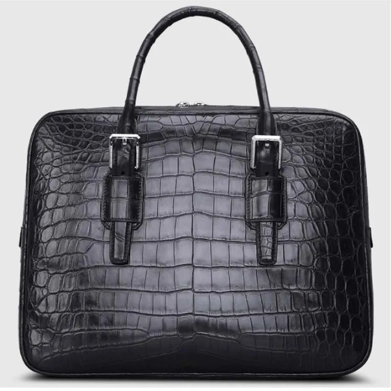 

Cestbeau 2019 sublimed Nile crocodile skin men's bag handbag with two crocodile bellysections made without stitching leather