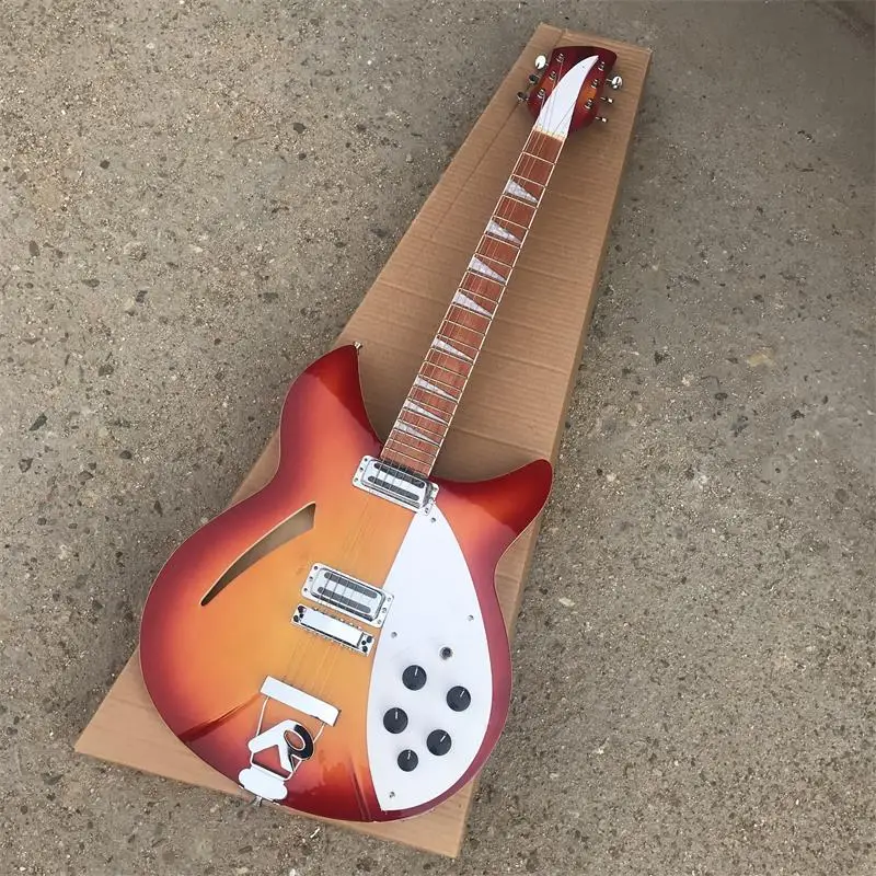 

39-inch red 6-string guitar, Rickenbeck 360 electric guitar, painted on mahogany fingerboard, customizable