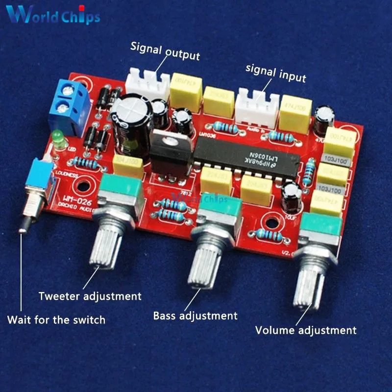 DIY KIT/Собранный LM1036 OP-AMP HIFI Fever усилитель предусилитель бас ВЧ регулятор громкости Предварительный усилитель тон плата модуль