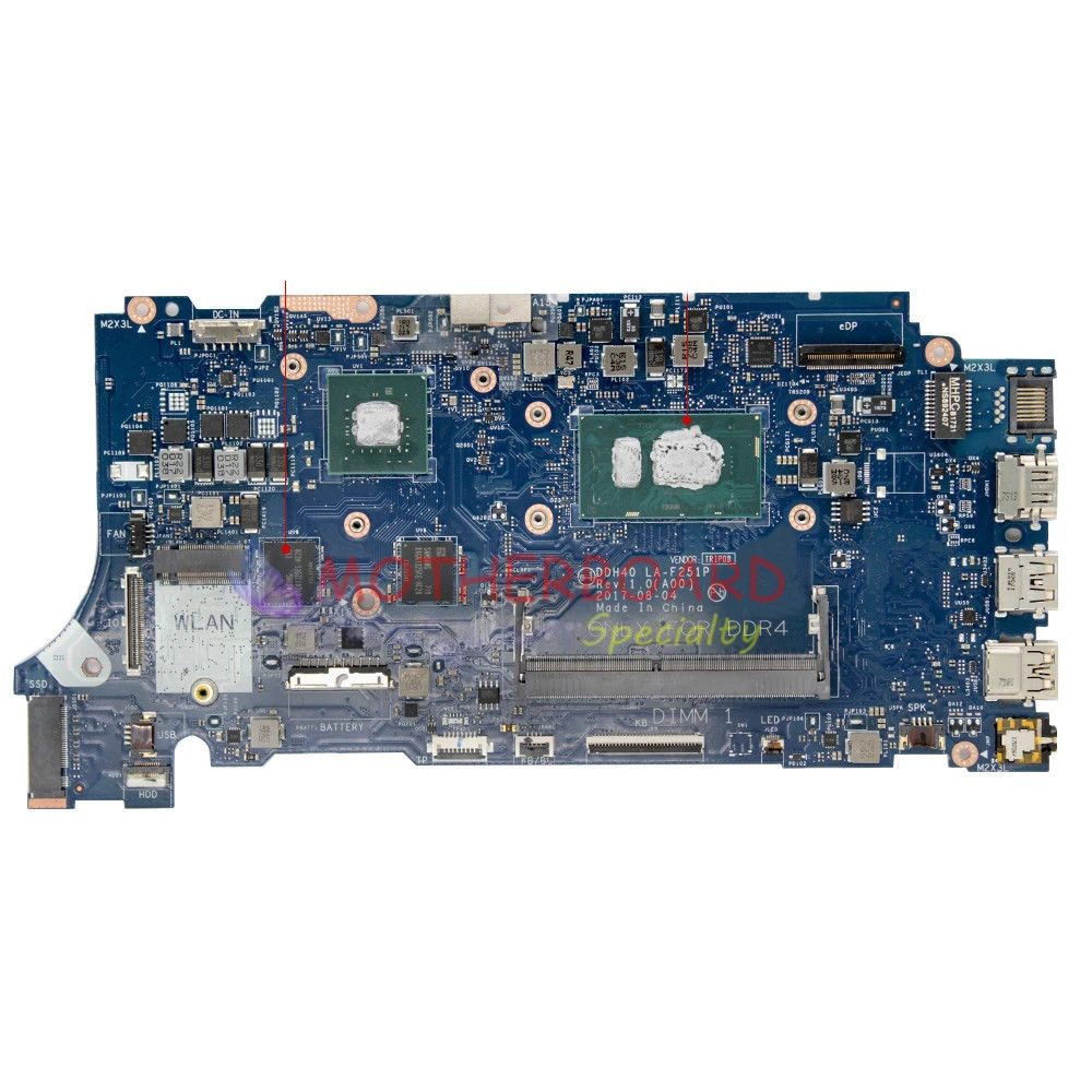 Vieruodis для Dell 7472 7572 материнская плата ноутбука с i7 8550U CPU и MX150 GPU DDH40 LA F251P WV6GW 0WV6GW CN