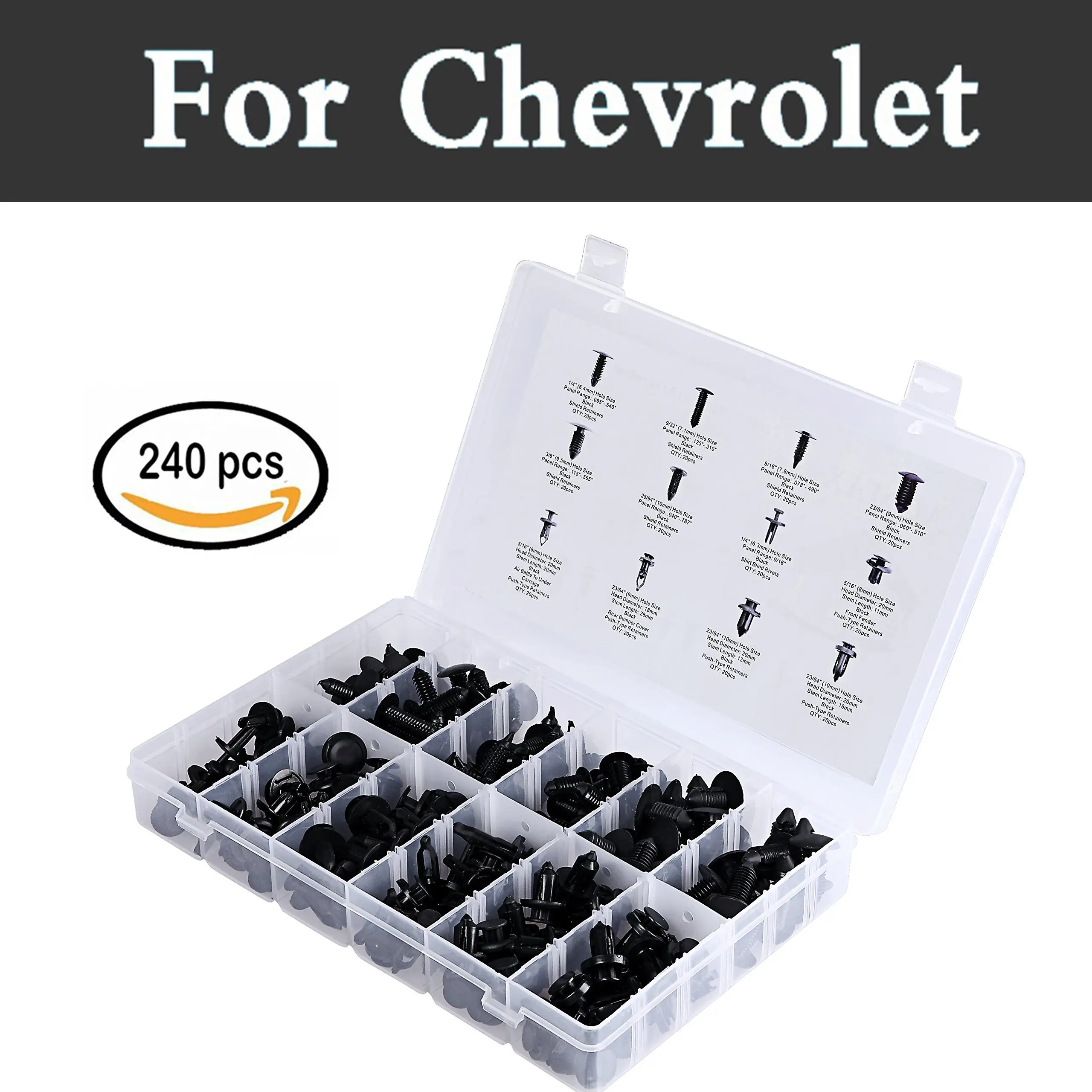 240x Car Screw Rivets Fixed Clamp Kit Push Pin Rivets Set Rivets For
