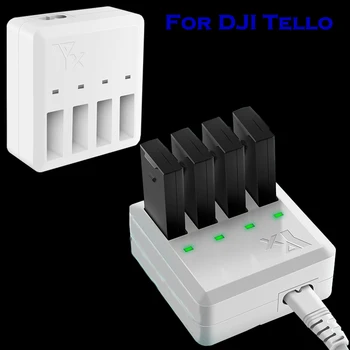 

Quick Charger 4 in1 Multi Battery Charging Hub for DJI TELLO Drone Intelligent Flight Battery Charging with US/EU Plug