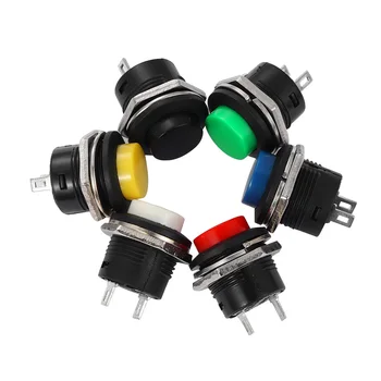 

1 Pair AC 125V 6A/250V 3A Car Colorful Mini Round Momentary On/Off Push Buttons Horn Switch Automobile Interior Accessories