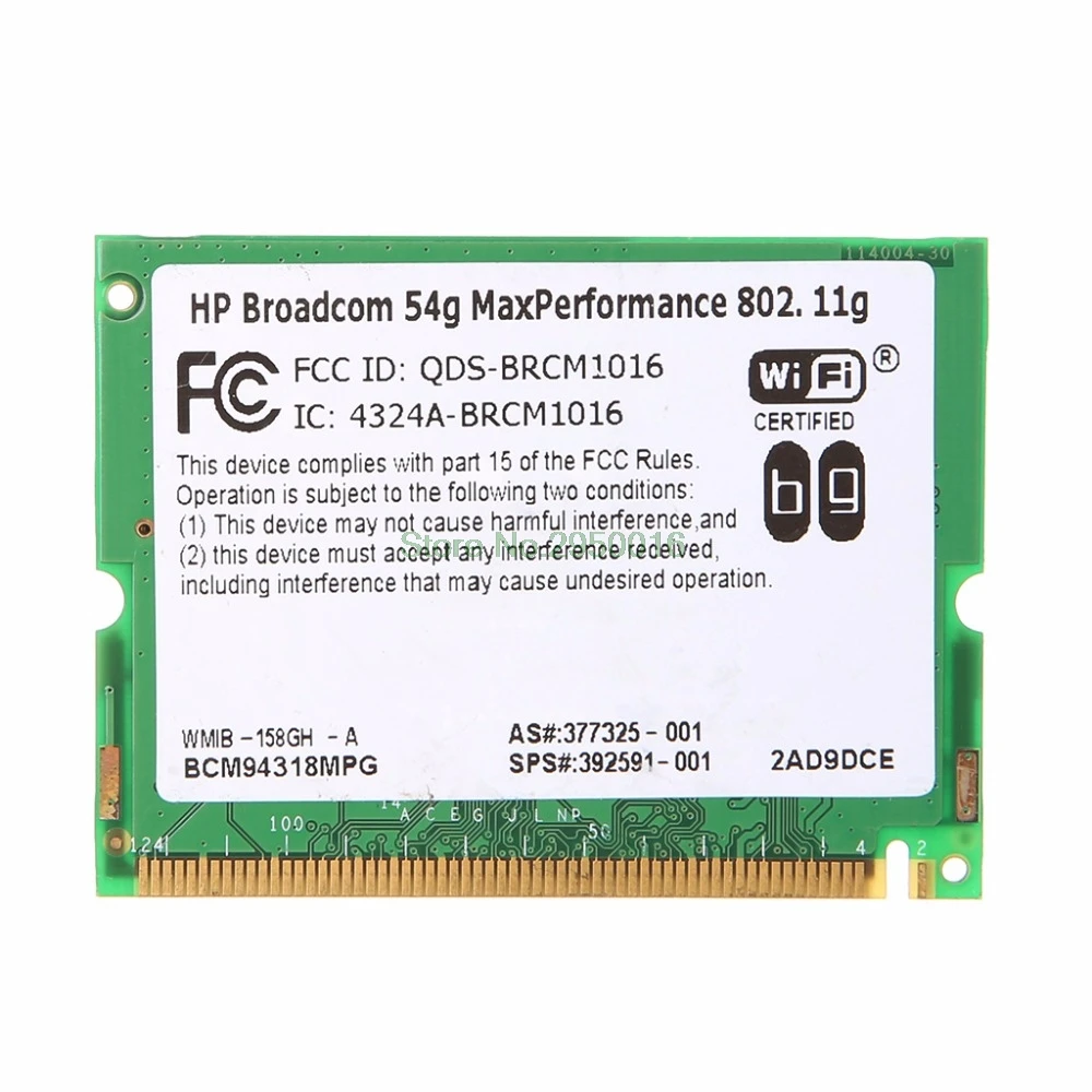 Для hp Broadcom 54G Максимальная производительность 802,11g BCM94318MPG Mini-PCI Wifi беспроводная карта 377325-001 392591-001 Высокое качество C26
