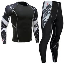 Top quality new thermal underwear font b men s b font underwear sets compression fleece sweat