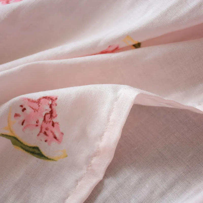 Свежий арбуз кимоно халаты для женщин марля хлопок сладкий длинный рукав халат уютное японское летнее кимоно халаты для женщин