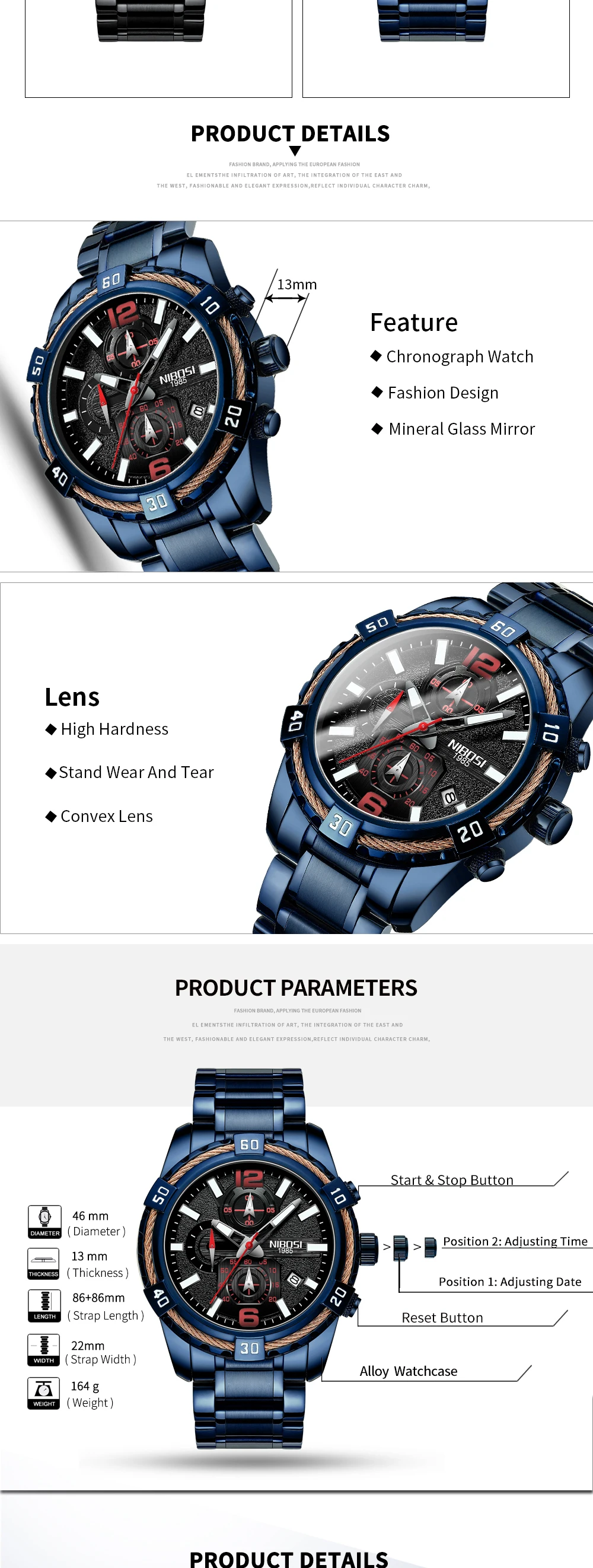 NIBOSI Mens Watches Top Brand Luxury Men's Military Quartz Sport Watch Men Big Dial Waterproof Date Clock Relogio Masculino