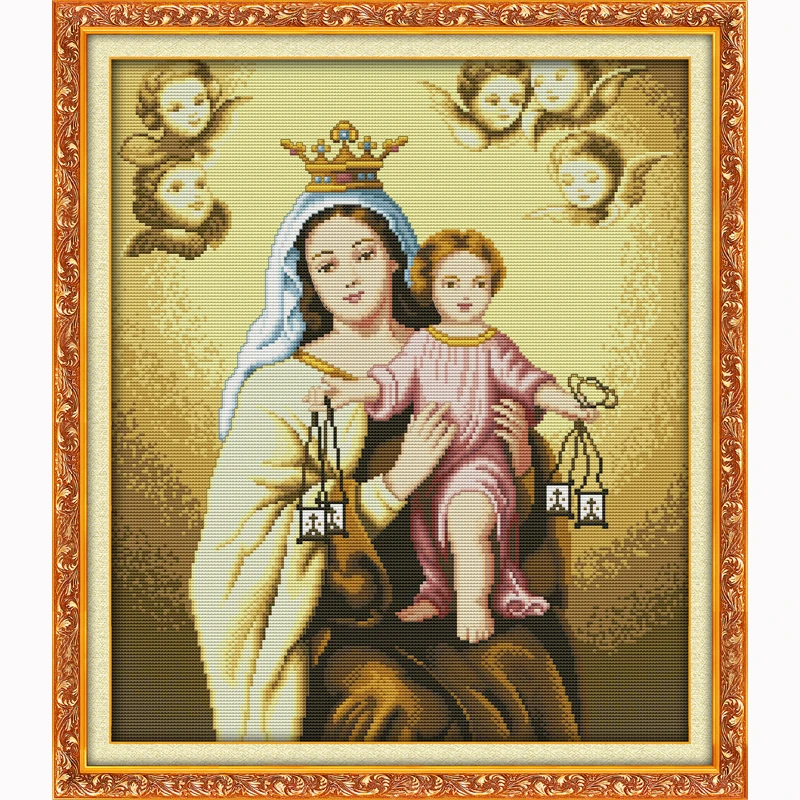 

Holy mother & holy son painting Counted Cross Stitch 11CT 14CT DMC Cross Stitch Set DIY Cross-stitch Kits Embroidery Needlework
