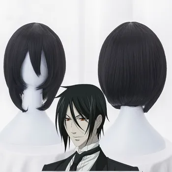 

Kuroshitsuji Black Butler Sebastian Michaelis Short Black Cosplay Costume Wig Heat Resistance Fibre Hair