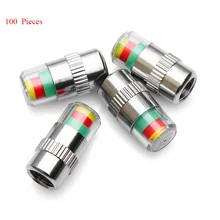 Pluseye Wholesale! 100 Pcs/Lot Car Tyre Tire Pressure Gauge Monitor Indicator With 3 Sensors Monitor Caps