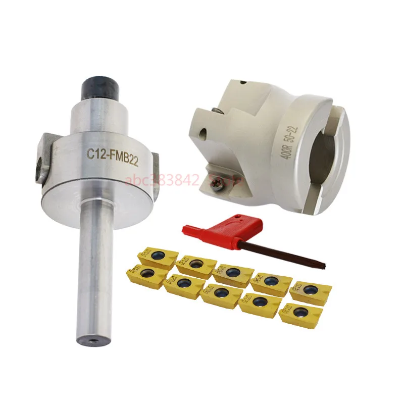

C12 FMB22+ 400R right angle shoulder Face Mill Cutter 50mm + 10pcs APMT1604 Carbide Inserts with Wrench For Milling Tool