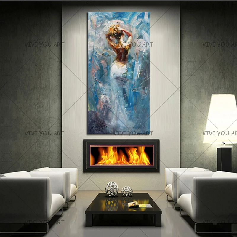 

New Arrivals Hand Painted Modern Abstract Sexy Girl Nude Knife Oil Painting on Canvas Handmade Naked Back Wall Decoration