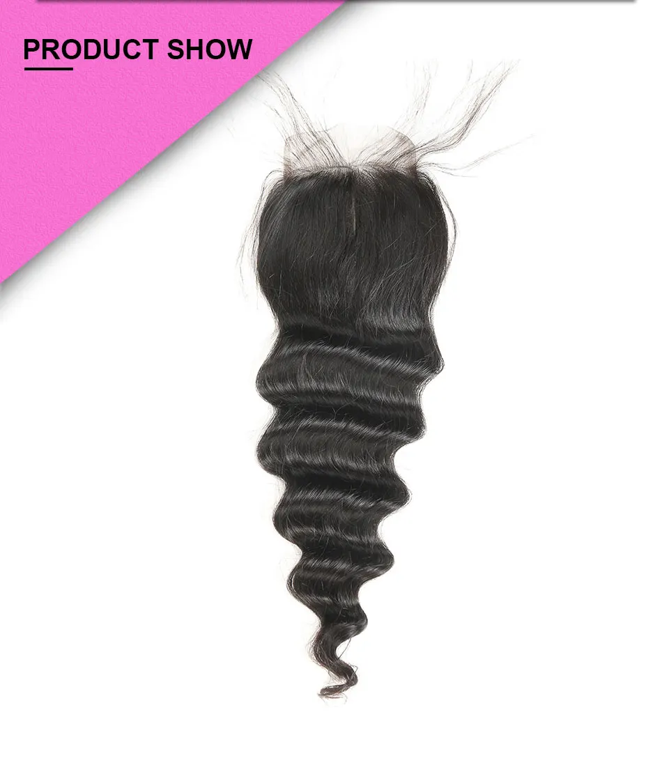 Hair Villa Non Remy Brazilian Loose Wave Closure 4 4 Human Hair Weave Lace Closure With Baby Hair Free Middle Three Side Part (21)