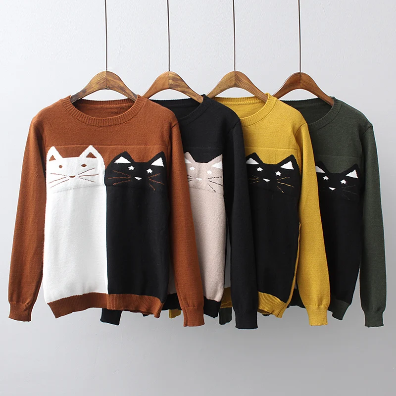 Buy Cute Cats Sweater Women s Winter Autumn Pullover