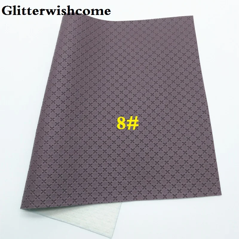 8 Glitterwishcome 21X29 см A4 размер винил для луков тисненый крест кожа ткань винил для луков, GM016A - Цвет: 8