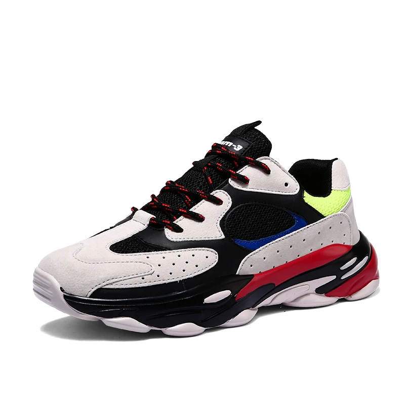 

2019 Retro Trend Men Tennis Shoes Lace Up Breathable Fitness Chunky Male Sneakers Gym Sports Boots Baskets Homme Tenis Masculino