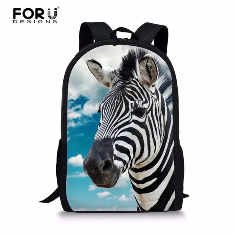 FORUDESIGNS/2 шт./компл. Для женщин зебры печатных рюкзак школьные сумки для подростков мальчиков и девочек плечо сумки на шнуровке на заказ Mochila - Цвет: Z3350C