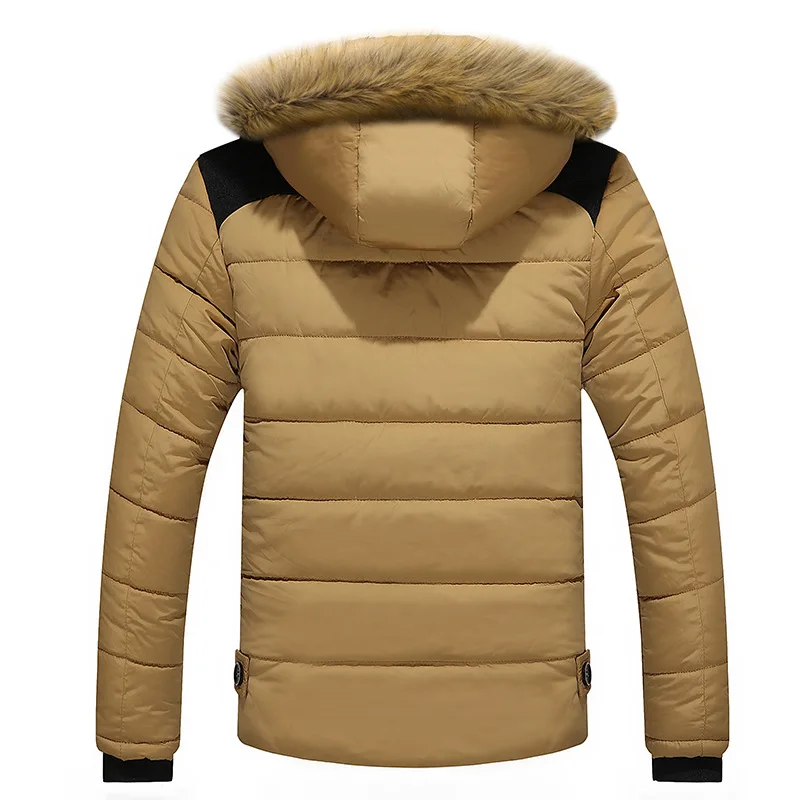 Брендовая Утепленная зимняя куртка, пальто для мужчин, большие размеры 4XL 5XL, Повседневная парка с меховым капюшоном, куртки casacos masculino, сохраняющая тепло-20 'C