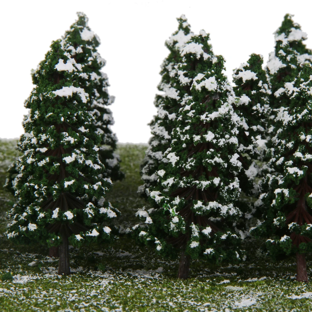 40x Winter Snow Scenery Pine Trees Model Train Forest Street Layout 8cm/9cm