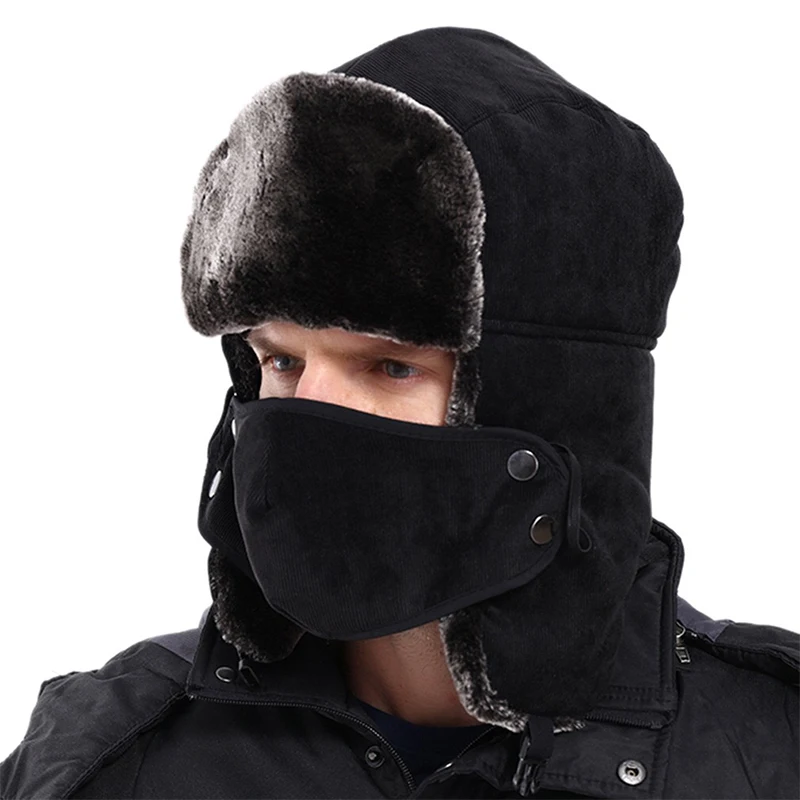 Mingjiebihuo зима Европа и США для мужчин толстые ветрозащитный защита ушей маски для век вельвет теплый снег шляпа Мода