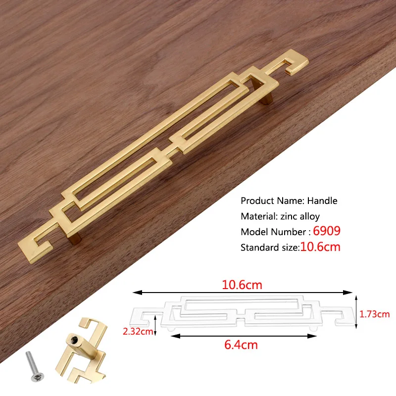 Китайские дверные ручки для шкафа и кухонные ручки из цельного дерева, алюминий, золото, цинковый сплав, деревообработка, имитация медного ящика под старину