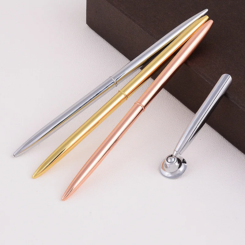 1pcs car front 1PCS Bank Hotel Front Desk Metal Bench Pen High-grade Ballpoint Pen Advertising Desk Pen School Office Supplies Fashion Ball pen