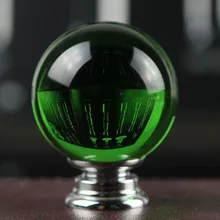 40mm fashion deluxe glass crystal furniture knobs green crystal drawer cabinet knob pull silver dresser cupboard