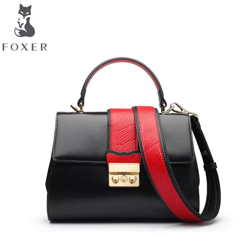 

FOXER2018 high-quality fashion luxury brand new Messenger Killer wide shoulder strap shoulder bag hand bag leather