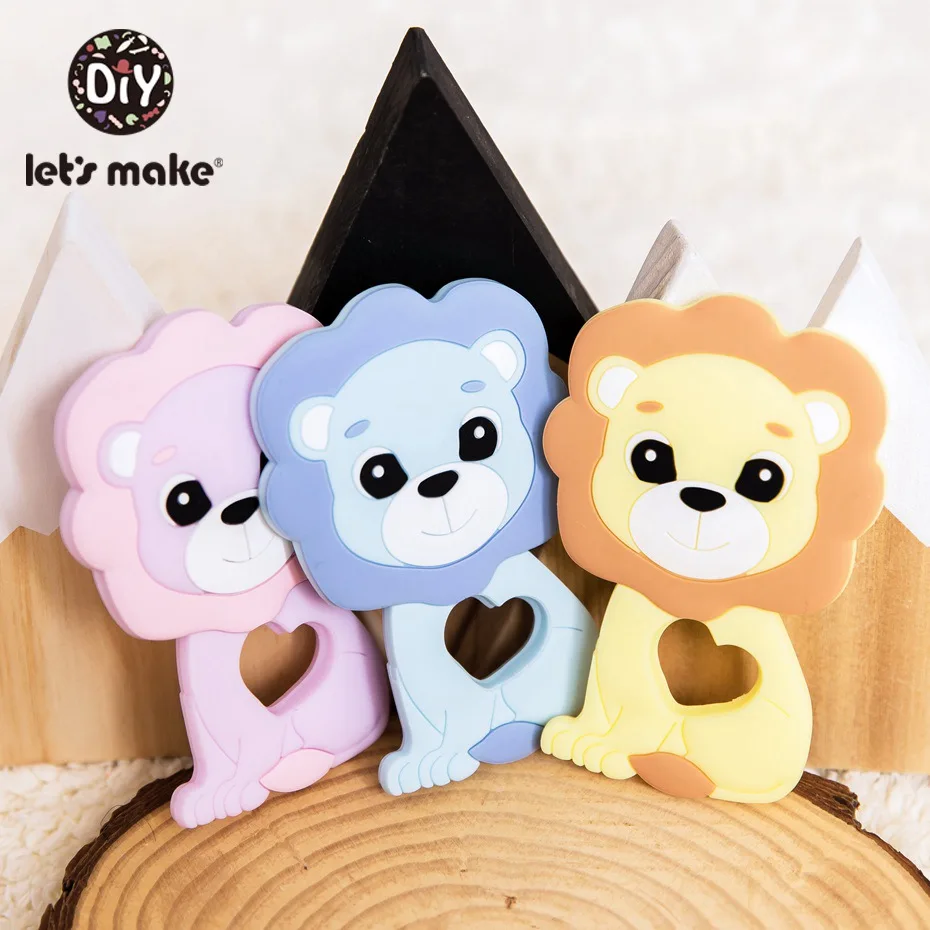 

Let's Make 5pc Silicone Teether Cartoon Lion Silicone Beads Baby Teething Beads Teether Necklace Accessories Baby Teether