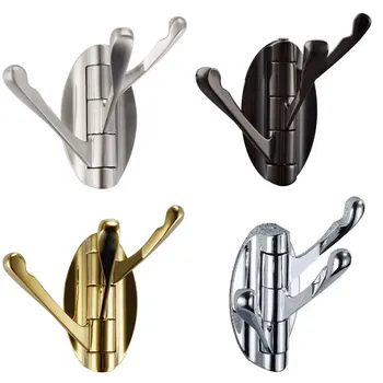 

New Home Wall Mount Hook 3Robe Bathroom Hook Chrome Golden Brushed Bathroom Lavatory Bedroom Clothes Hanger Bathroom Accessories