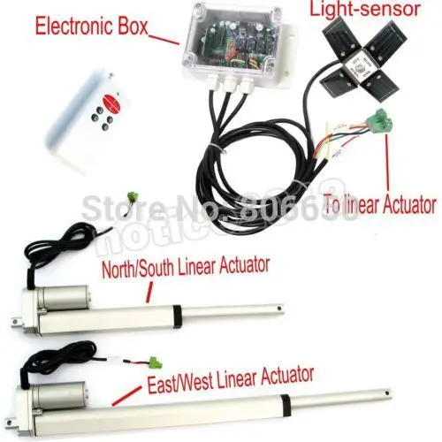 

Dual Axis solar tracking Tracker 6'' 12'' Linear Actuator & solar controller