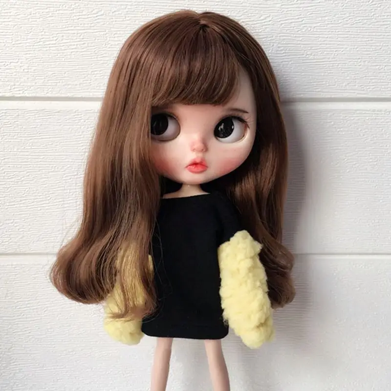 4 цвета Мода 1/6 Blyth одежда мех флис платье для Barbi Blyth девушка рубашка 1/6 bjd кукла аксессуары - Цвет: yellow