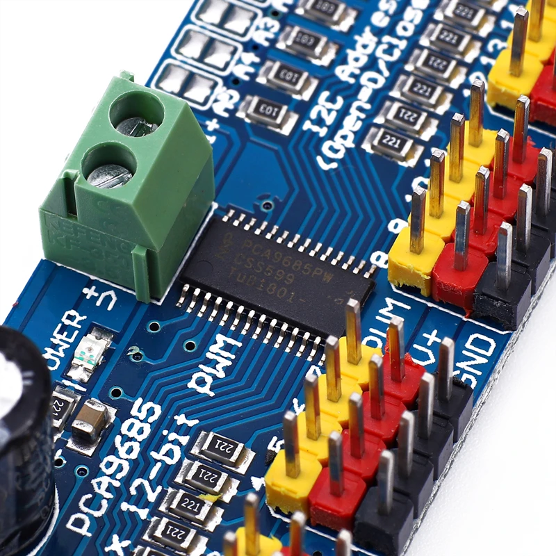 10 шт./16-канальный 12-битная ШИМ/сервопривод-I2C интерфейс-PCA9685 для Arduino Raspberry Pi DIY Servo Щит Модуль